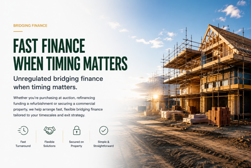 Bridging finance for property purchases and investment opportunities
